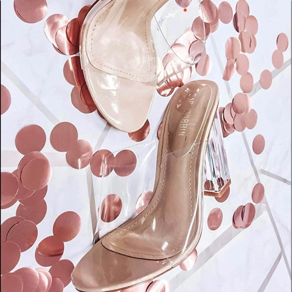 Cape Robbin Clear Chunky Block High Heels - Picture 2 of 6